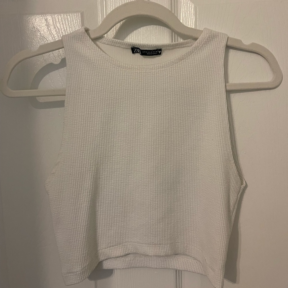 2 Pack: White & Beige Ribbed Tank